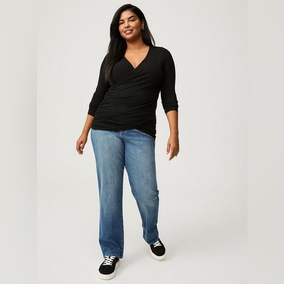 Torrid Ribbed Surplice Top - Picture 2 of 5